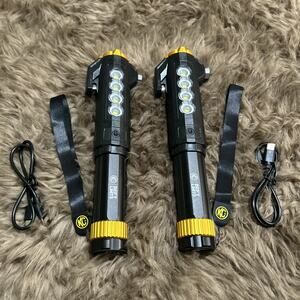 KC AutoLight 2 Pack 1000LM Emergency Flashlight Tool Magnetic Base Rechargeable
